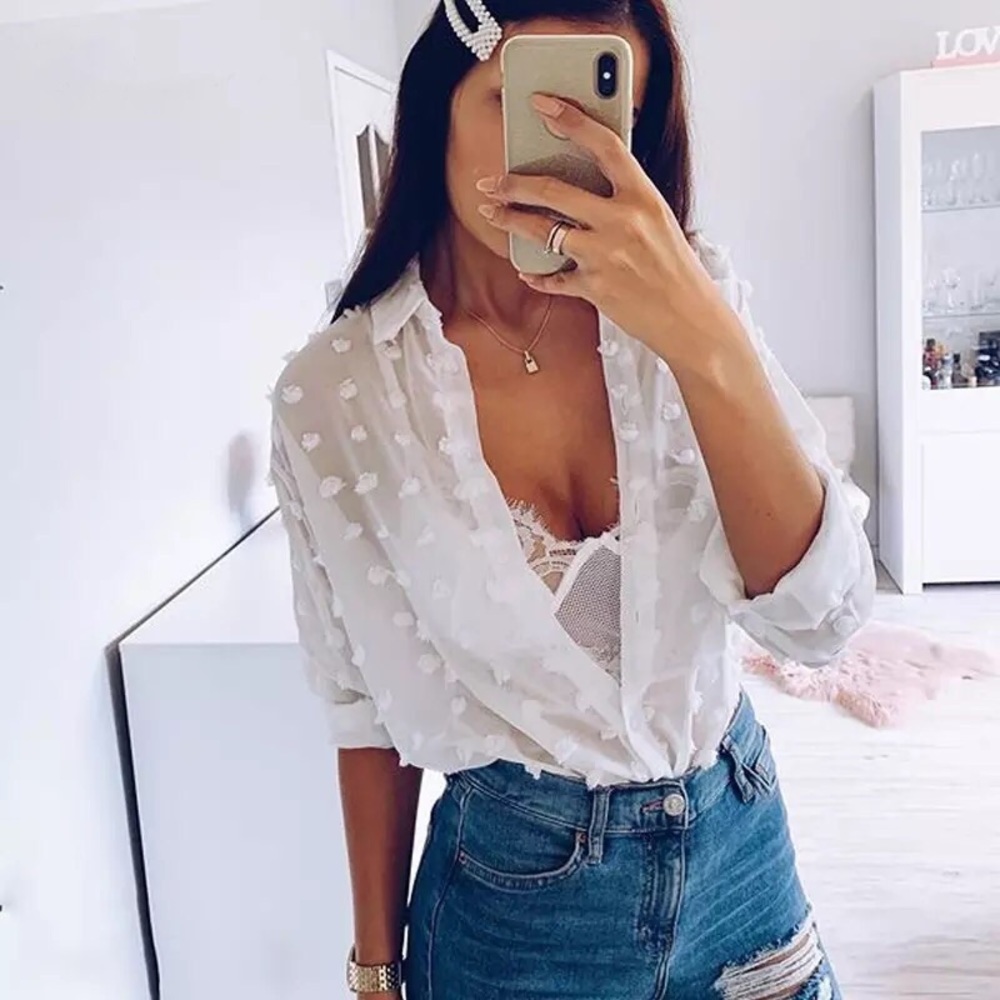 Chiffon Polka Dot Blouse